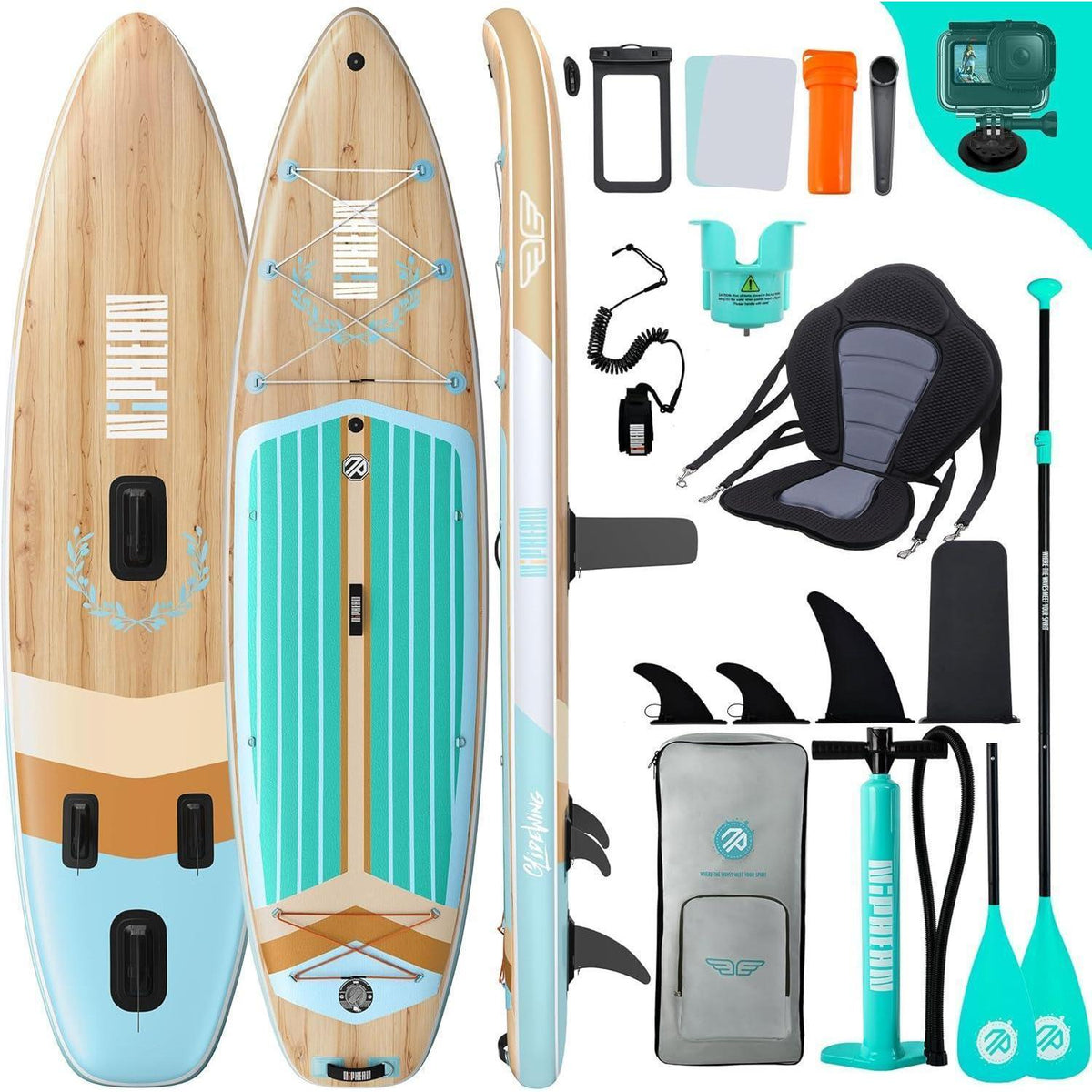 Aufblasbares SUP Board für 2+1 Personen mit Balancierflügel