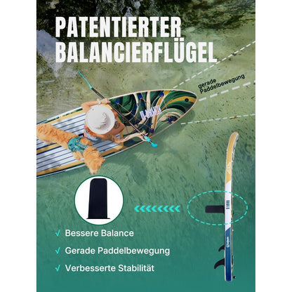 Aufblasbares SUP Board für 2+1 Personen mit Balancierflügel