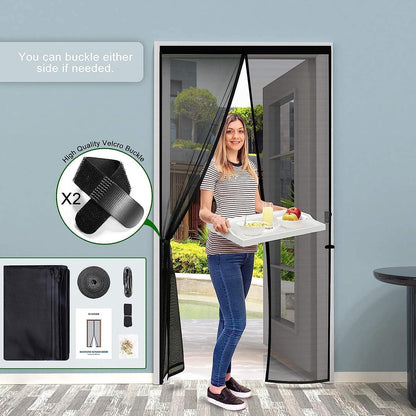 Magnet Fliegengitter für Balkontür 85x200cm Schwarz