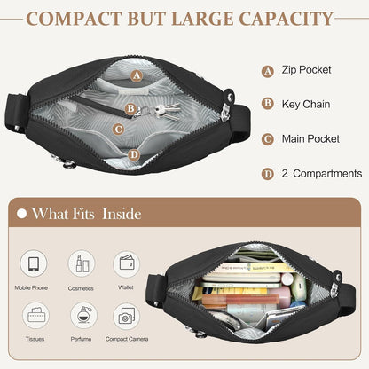 Umhängetasche Damen Klein Wasserdicht Nylon Crossbody Bag Casual