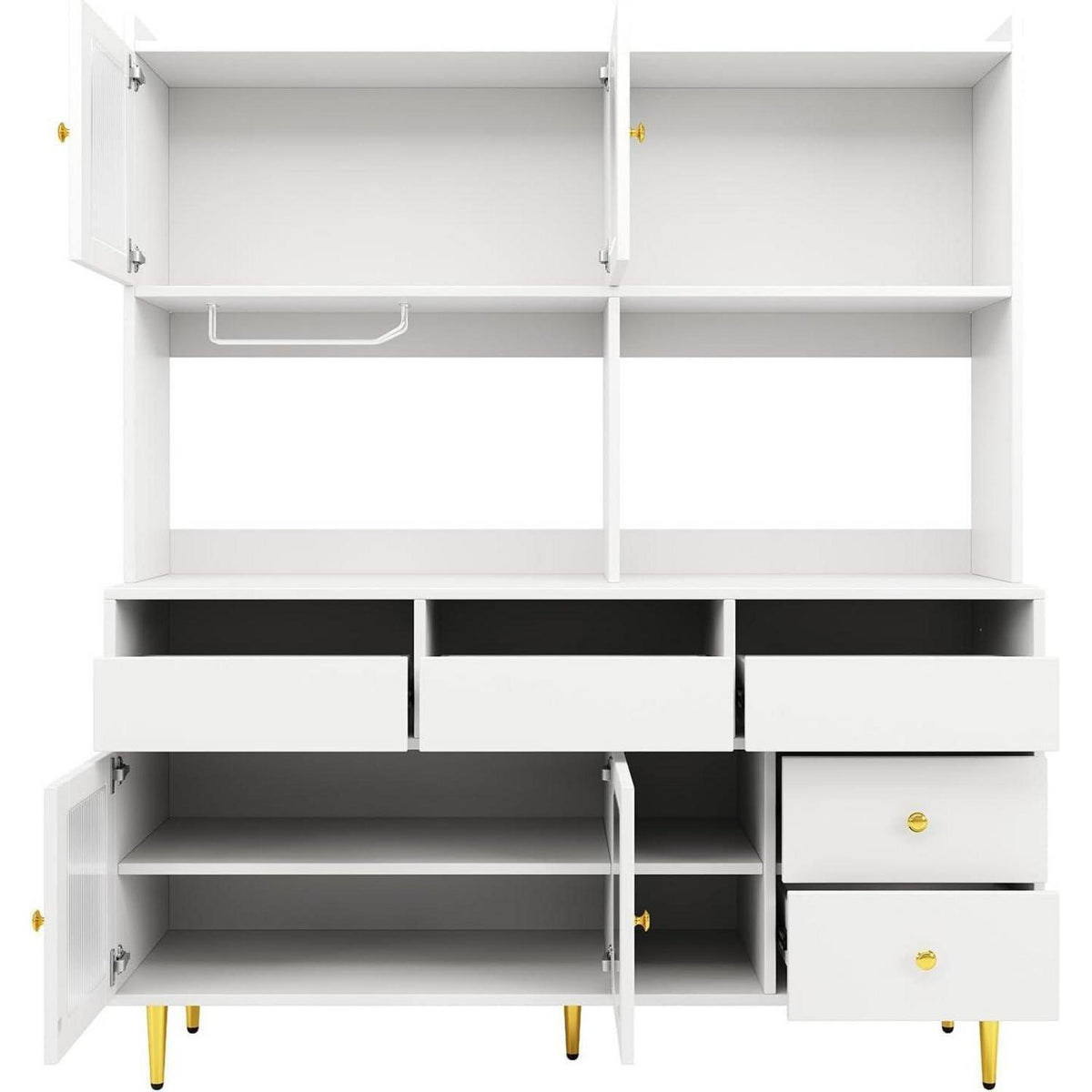 Restaurant Hochschrank mit Weinglasregal & Glastür (145x39x171cm)