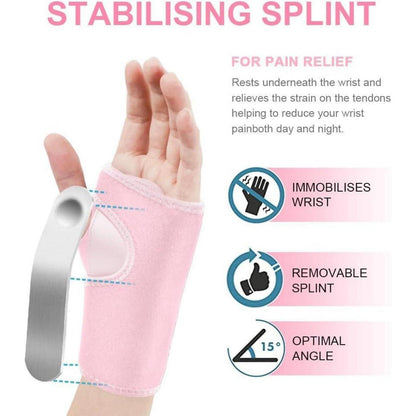 Handgelenkbandage mit Aluminiumstab für Damen & Herren - Pink (Rechts)