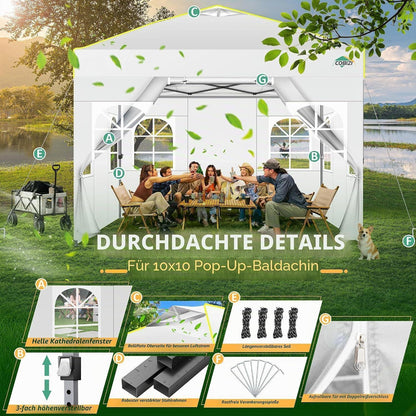3x3m Faltpavillon mit Seitenwänden – Wasserdicht & Stabil
