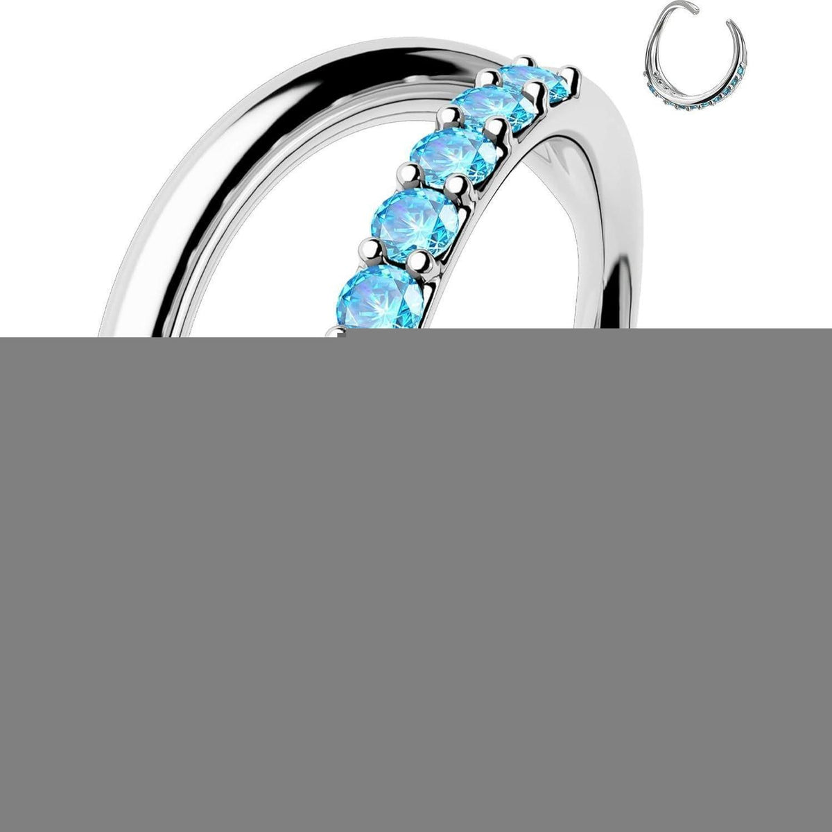 Nasenring 20G 8mm mit blauem CZ, Edelstahl Knorpel Ohrpiercing