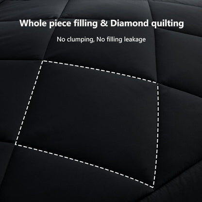4-Jahreszeiten Bettdecke Mikrofaser 200x200cm Schwarz