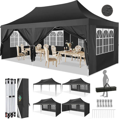 3x6 Partyzelt wasserdicht – Pavillon mit 6 Seitenwänden