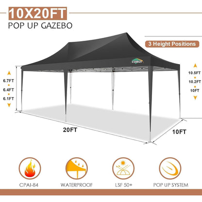 3x6 Partyzelt wasserdicht – Pavillon mit 6 Seitenwänden