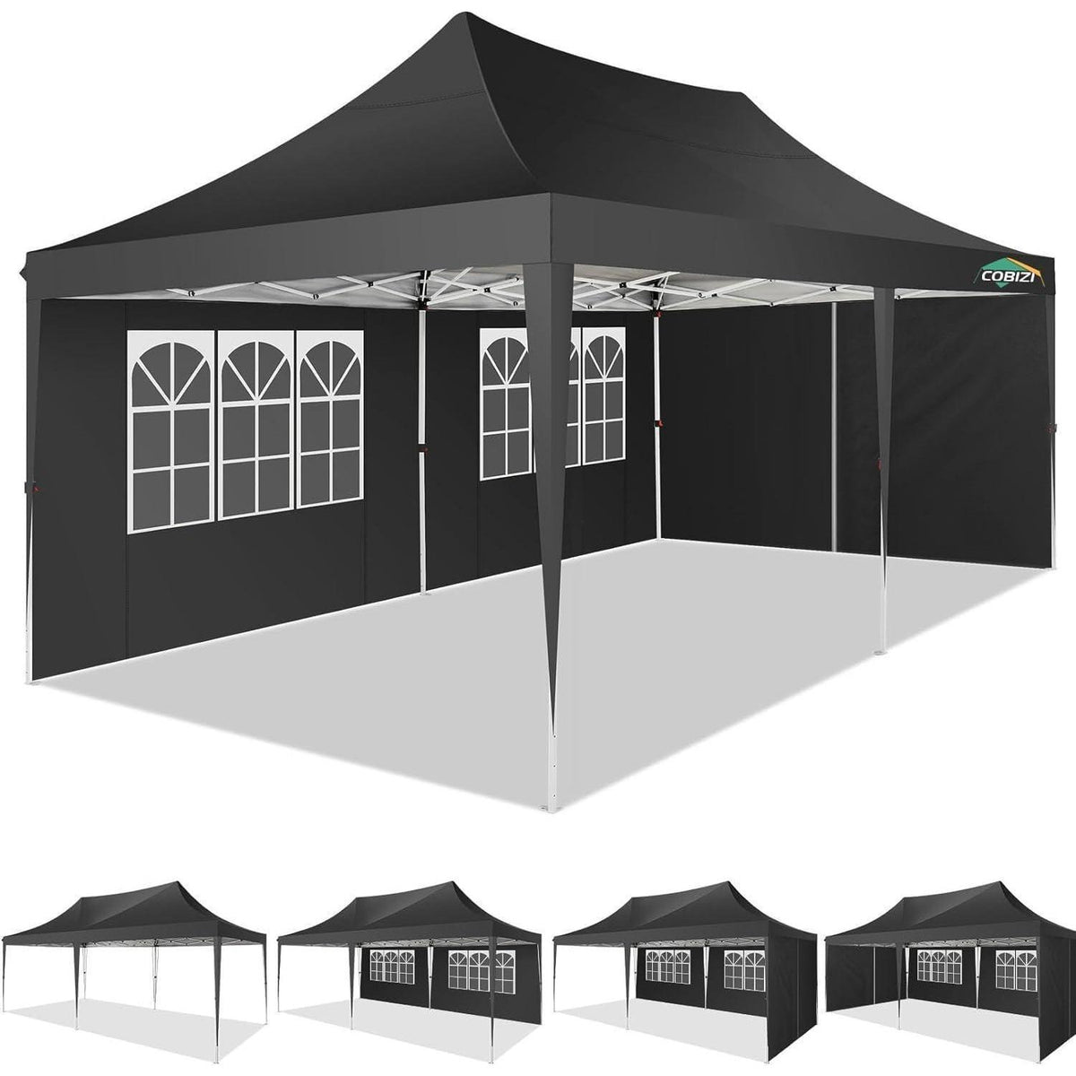 3x6 Partyzelt wasserdicht – Pavillon mit 6 Seitenwänden