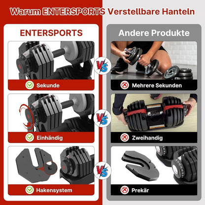 Verstellbare Hantel 2-27kg mit 10 Gewichtsstufen