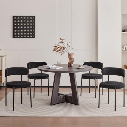 8 Esszimmerstühle Teddy-Samt Schwarz – Modern & Komfortabel