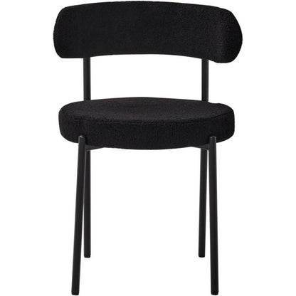 8 Esszimmerstühle Teddy-Samt Schwarz – Modern & Komfortabel