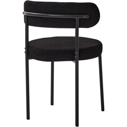 8 Esszimmerstühle Teddy-Samt Schwarz – Modern & Komfortabel