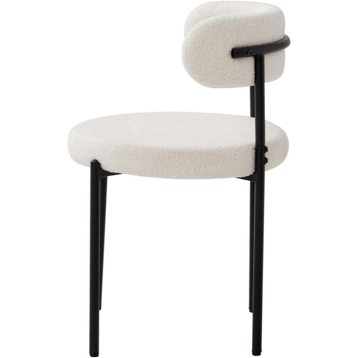8 Esszimmerstühle Teddy-Samt Weiß – Modern & Komfortabel
