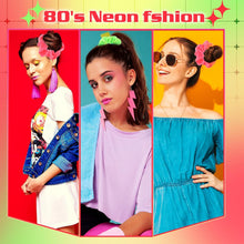 Neon Scrunchies Samt Groß Damen Haargummi 80er Neonfarbe