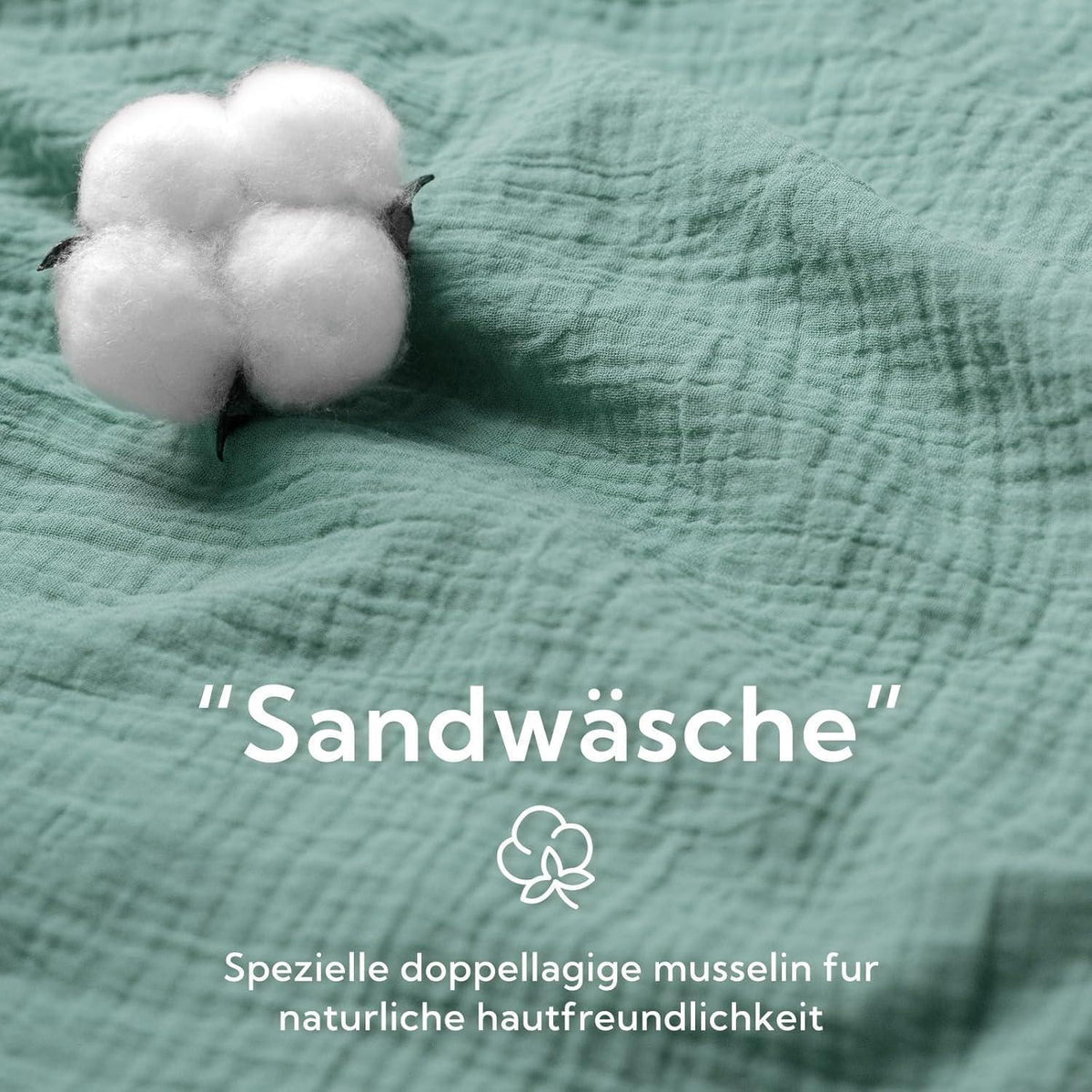 Bettwäsche-Set Baumwolle Doppeltes Musselin Beangreen 220x240 cm