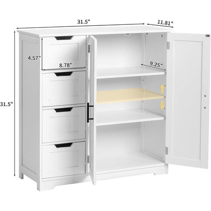 Küchenschrank mit 4 Schubladen & 2 Türen – Vitrine & Buffetschrank