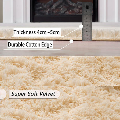 Beiger Kuschelteppich 80x120cm – Weicher Wohnzimmerteppich
