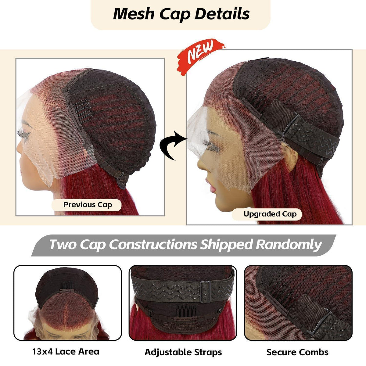 Rote Körperwelle Lace Front Perücke Synthetisch 26 Zoll