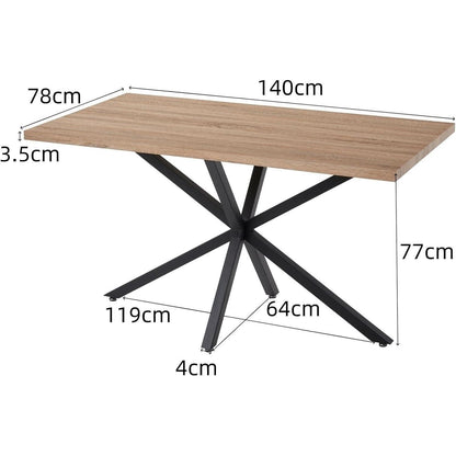 Moderner Esstisch 140x78cm – Nordischer Stil mit Eiche Dekor