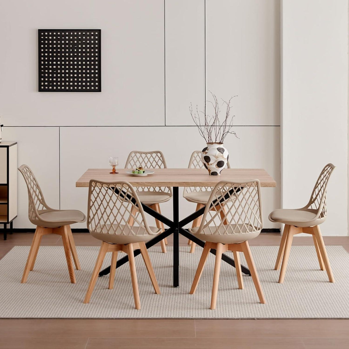 Moderner Esstisch 140x78cm – Nordischer Stil mit Eiche Dekor