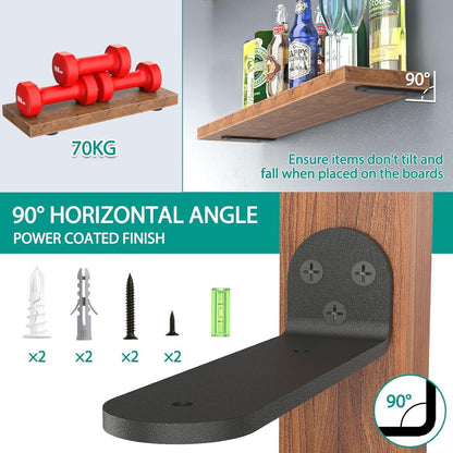 Schwerlast Regalhalterung 15 cm, 4 Stück, Schwarz
