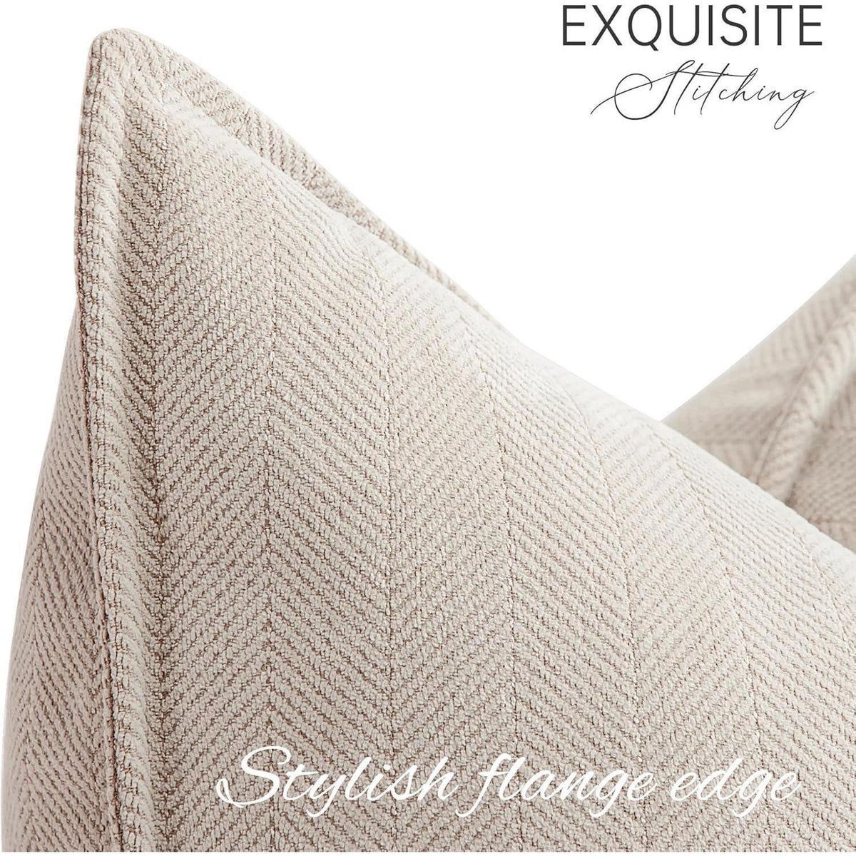 Chenille Kissenbezug 40x60 - Beige 2er Set - Dekor Kissen