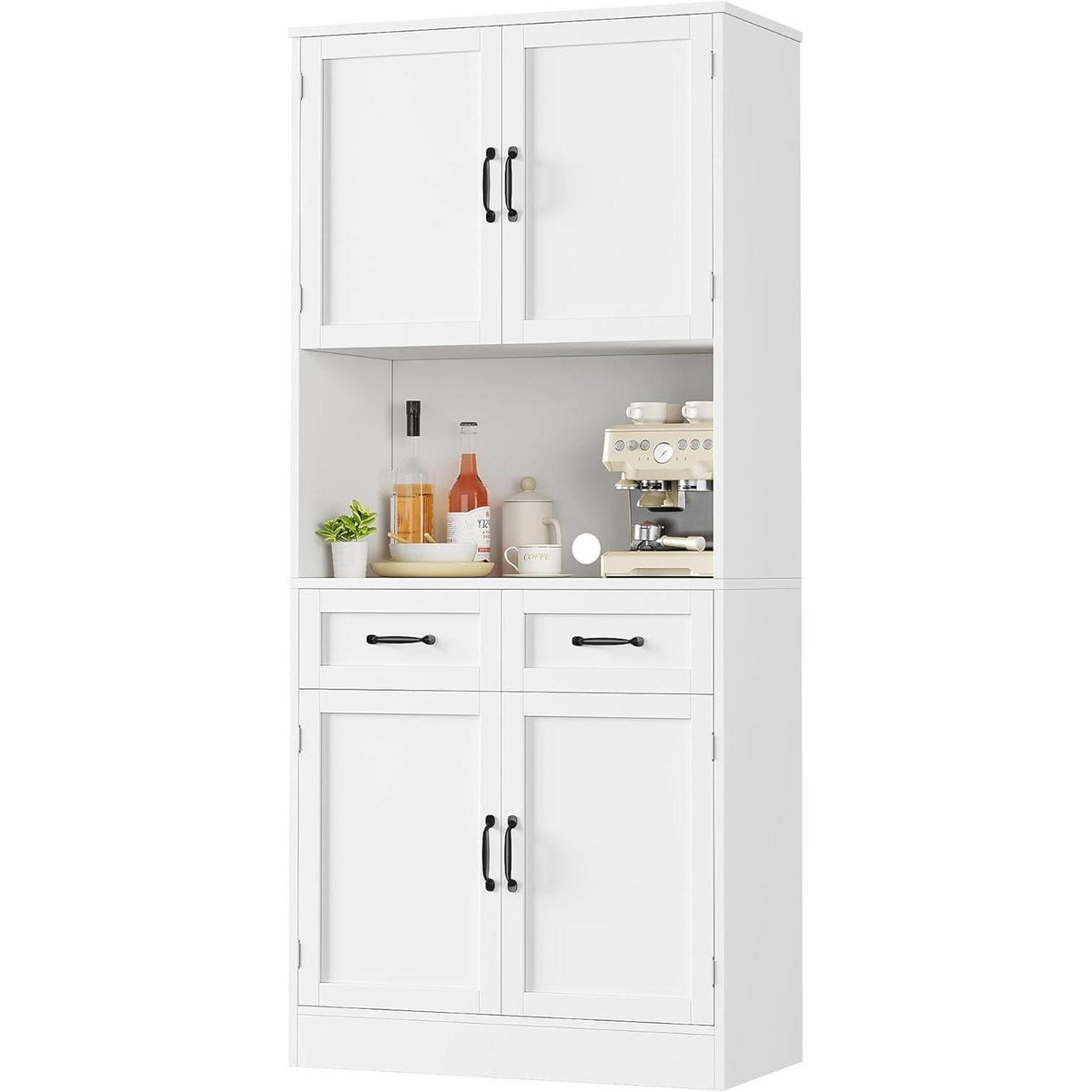 180cm Küchenschrank mit Arbeitsplatte | Vorratsschrank & Buffetschrank Weiß