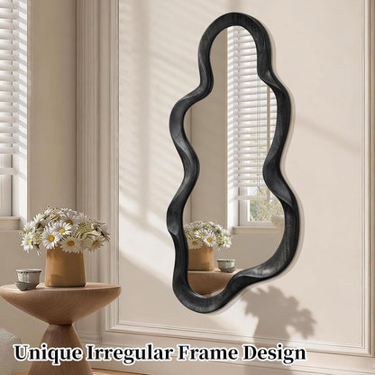 Asymmetrischer Wandspiegel Schwarz Wolke 90x50cm Modern