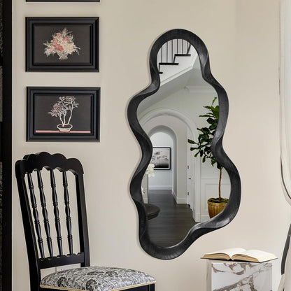Asymmetrischer Wandspiegel Schwarz Wolke 90x50cm Modern