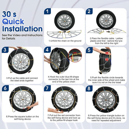 Automatische Schneeketten 12mm – Schnelle Montage für PKW, SUV & Pickup