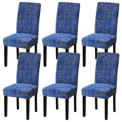 Stuhlhussen 6er Set Stretch Blau – Waschbar & Abnehmbar