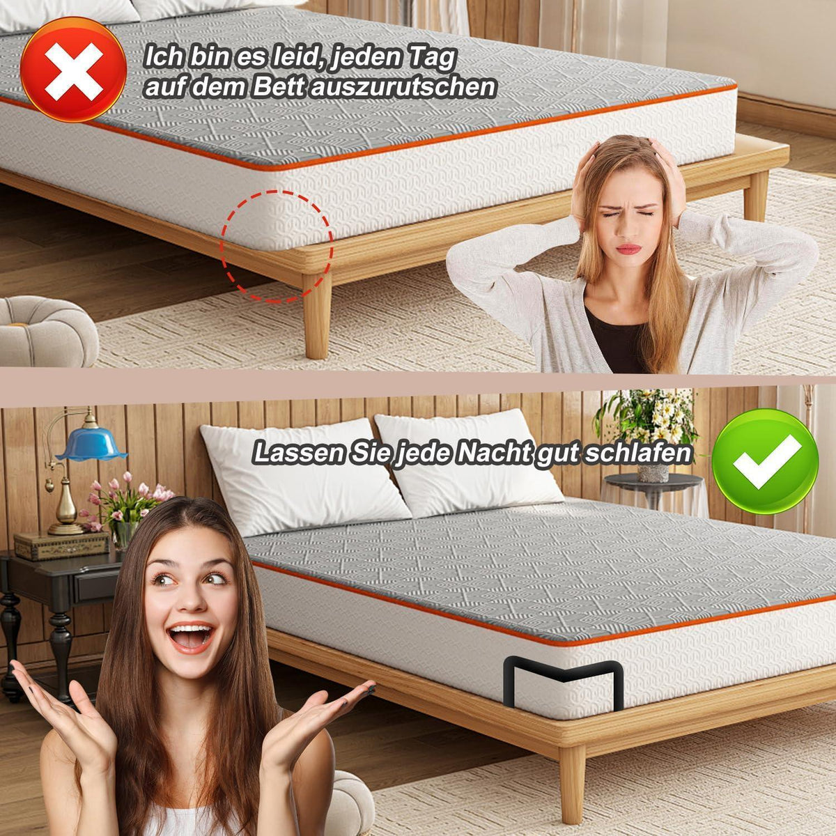 Matratzenverbinder Set 4er-Pack – Stabilisatoren für Bett & Matratze
