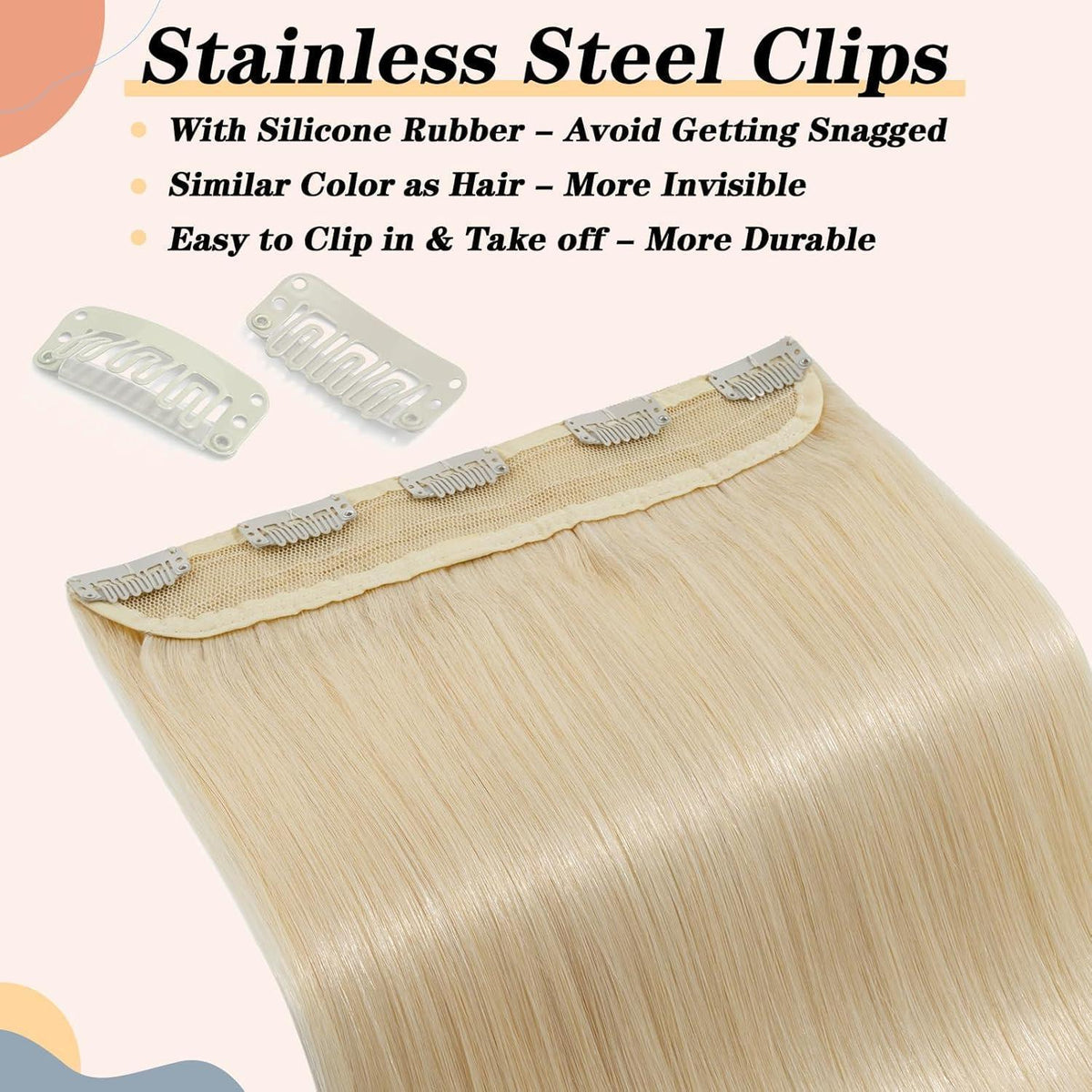 Echthaar Clip-In Extensions Platinum Blonde 50cm