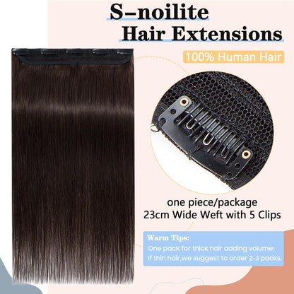 Dunkelbraune Clip-In Haarverlängerung Echthaar 35cm