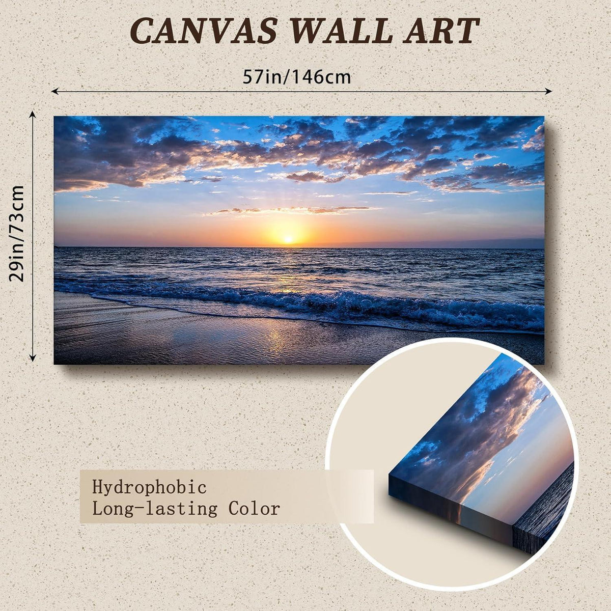 Leinwandbild Sonnenuntergang Strand Meer Landschaft Modern