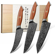 3-teiliges Küchenmesser Set Japanisches Damaststahl Messer