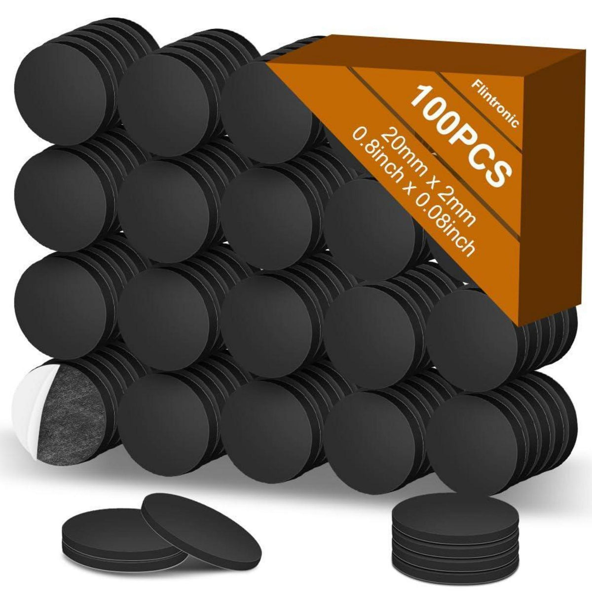 100x Magnetband selbstklebend – Rund, 20mm, für Küche & Büro