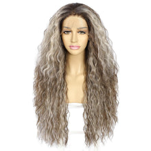 Lockige Ombre Grau Synthetische Lace Front Perücke 26 Zoll