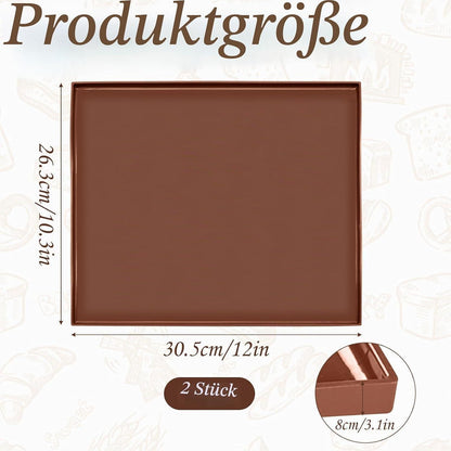 2x Silikon Backmatte mit Rand – Antihaft Backblech für Kuchen & Kekse