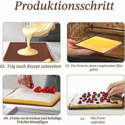 2x Silikon Backmatte mit Rand – Antihaft Backblech für Kuchen & Kekse