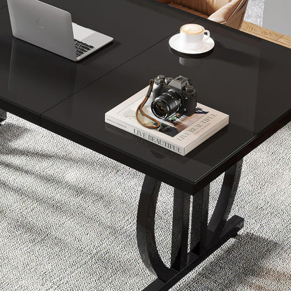 Großer Schreibtisch 160x80 cm – Modernes Home Office Bürotisch Schwarz