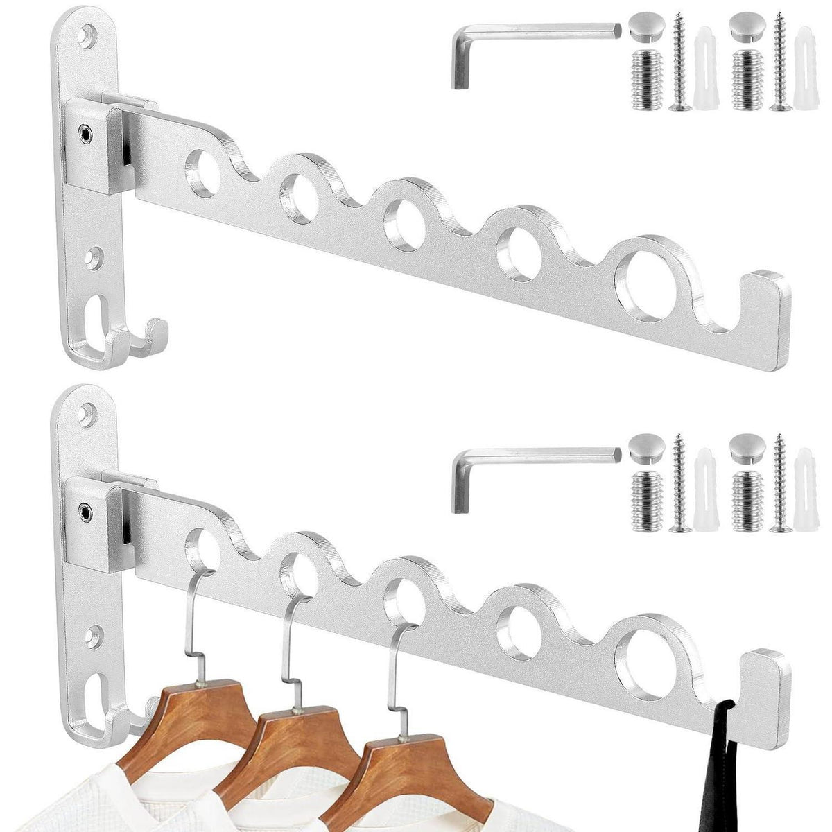2er-Set Klappbare Wandhaken für Kleidung & Handtücher