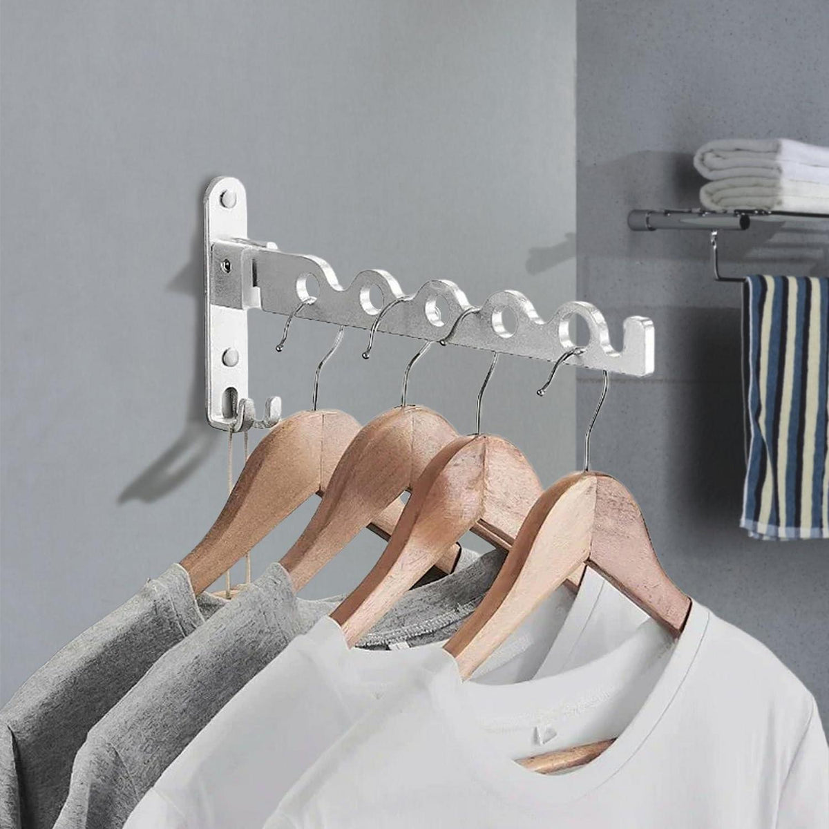2er-Set Klappbare Wandhaken für Kleidung & Handtücher