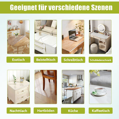 Runde Tischfolie 160cm – Transparent, Wasserdicht & Kratzfest