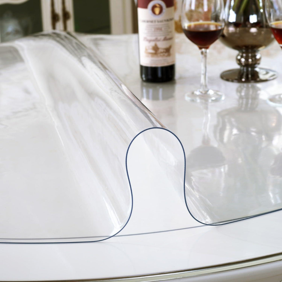 Runde Tischfolie 140cm – Transparent, Wasserdicht & Kratzfest