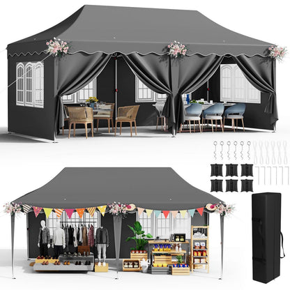 3x6 Pavillon Faltbar, Wasserdicht & Stabil für Garten & Events