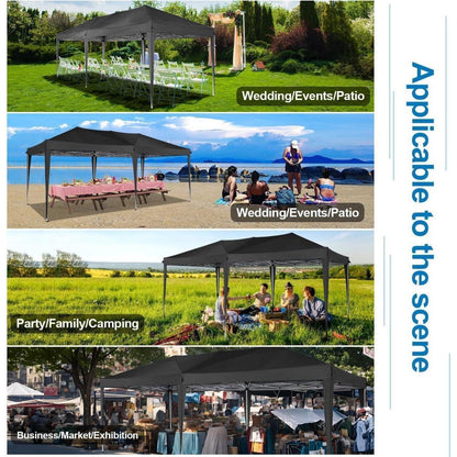 Faltpavillon 3x6m mit 6 Seitenwänden – Grau, wasserdicht & stabil