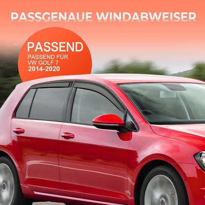 Windabweiser für VW Golf 7 (2014-2020) - 4tlg. Schwarz