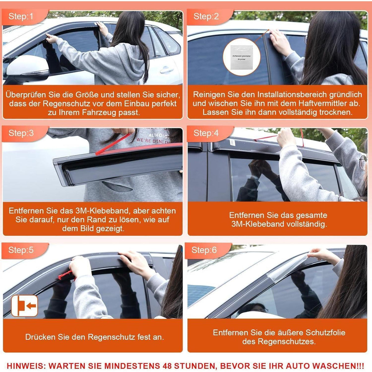 Windabweiser für VW Golf 7 (2014-2020) - 4tlg. Schwarz