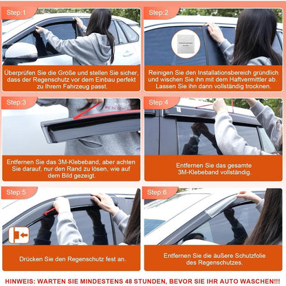 Windabweiser für VW Golf 7 (2014-2020) - 4tlg. Schwarz